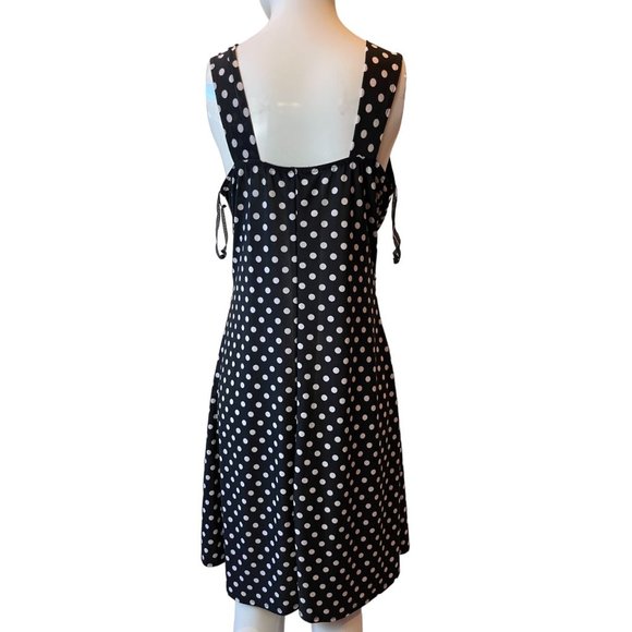 Star Vixen Womens A-line dress 1350-IT Polka Dots O Ring Backless Black White L - Picture 4 of 8